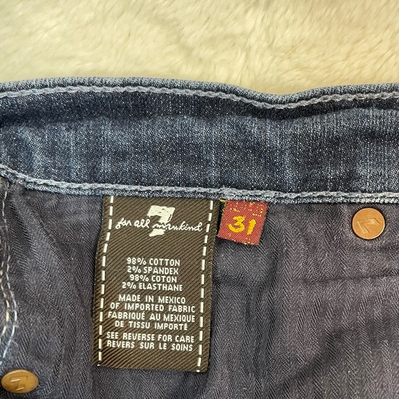 7 For All Mankind Dark Wash Straight Leg Jeans Size 31 - Picture 2 of 10